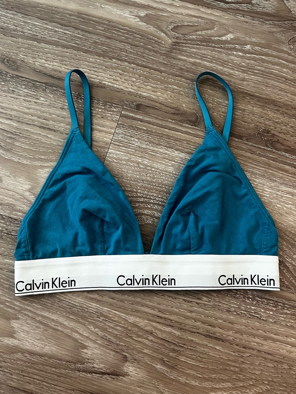 Calvin Klein Multi Way Bra unlined triangle bralette wireless Teal size medium
